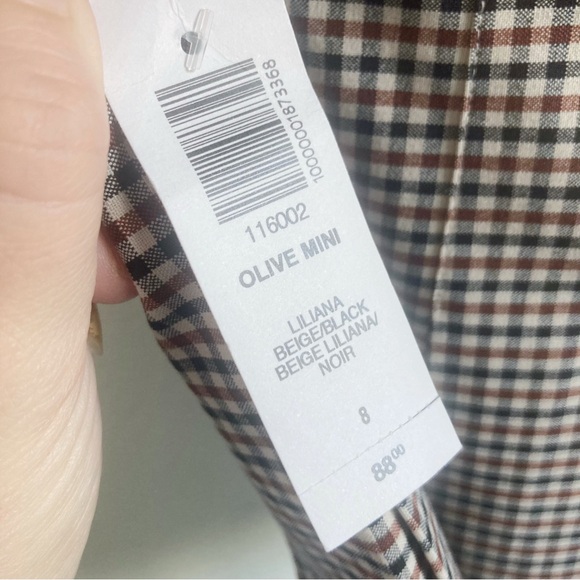 Sunday Best Aritzia Olive Mini Skirt in Liliana Beige & Black - Picture 7 of 11